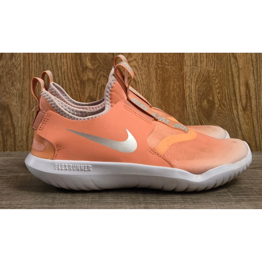 Nike Flex Runner Slip-On Sneakers Youth Size 3Y‎ Peach Orange